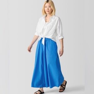 NWT Eileen Fisher Washed Organic Cotton Poplin Skirt Pant